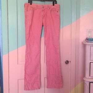 Vintage low rise pink corduroy flare 31 7famk